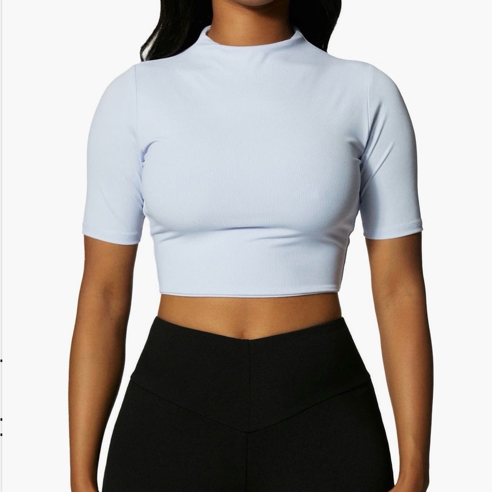 Naked wardrobe high neck crop top